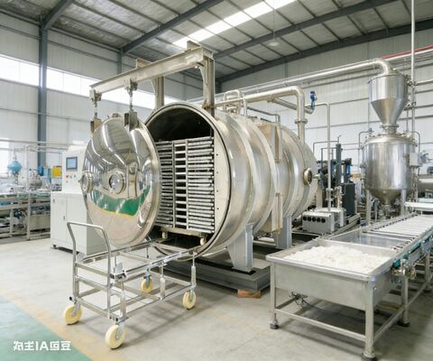 Построен для фармацевтики и оптовых продуктов питания. Коммерческий лиофилизатор 150 кг в партию, камера из нержавеющей стали и точное регулирование температуры.