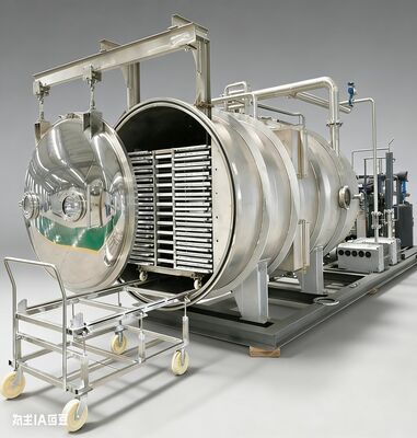 Разработан для фармацевтической и пищевой промышленности | Промышленная лиофильная сушилка 150 кг за цикл, камера из нержавеющей стали, точный контроль температуры и энергосберегающие технологии