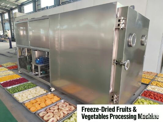 Температура морозильной сушки -40C-80C Продовольственный вакуумный морозильный сушильщик с установкой мощностью 35KW и вакуумным насосом Baosi или , обеспечивающим морозильную сушку