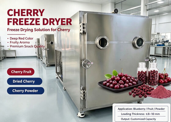 Prefreezing Function Equipped Food Vacuum Freeze Dryer Vacuum Degree ≤13Pa Electric Heating Silicon Transfer Heat For Food Drying